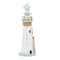 Coastal White Wooden Lighthouse Sculpture, 15" x 6" x 6"